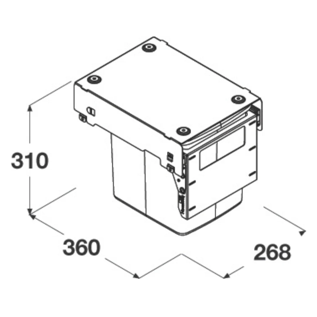 Hideaway Waste Bin Compact Soft-Close 1x15 Ltr (Door Pull) - Image 4
