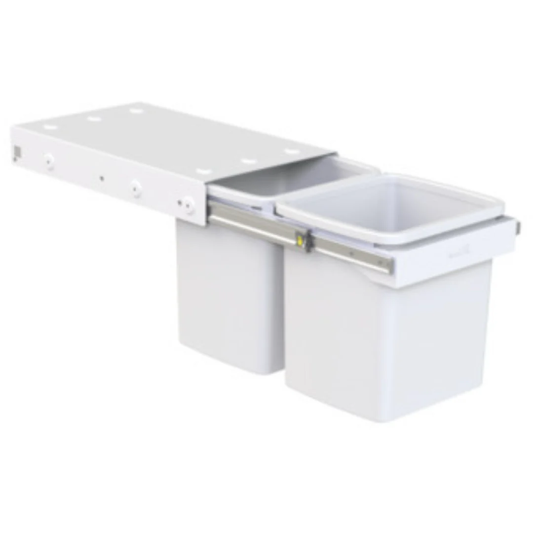 Hideaway Waste Bin Compact Soft-Close 30 Ltr (2 x 15) Capacity - Image 2