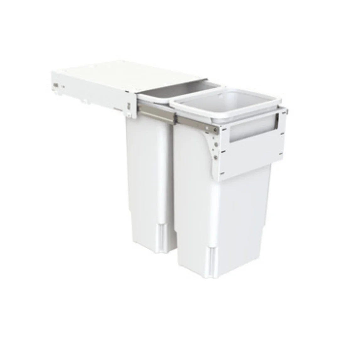 Hideaway Waste Bin Compact Soft-Close 2x35 Ltr (Door Pull) - Image 3