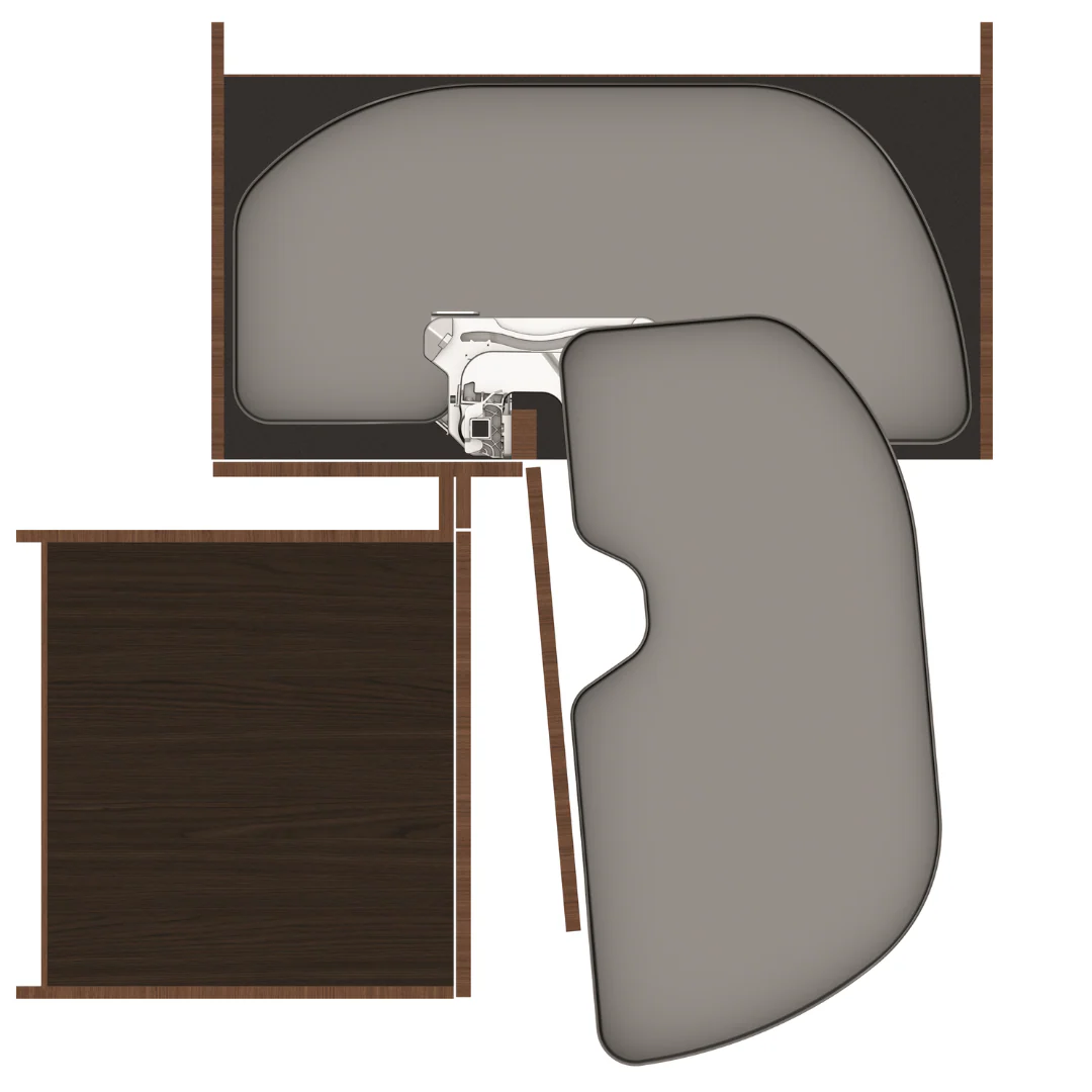 Ninka Trigon Blind Corner Cabinet | Dark Grey | 2 Versions - Image 3