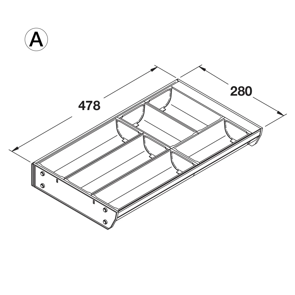 Stainless Steel Cutlery Tray for GRASS or Häfele Drawer - Image 3