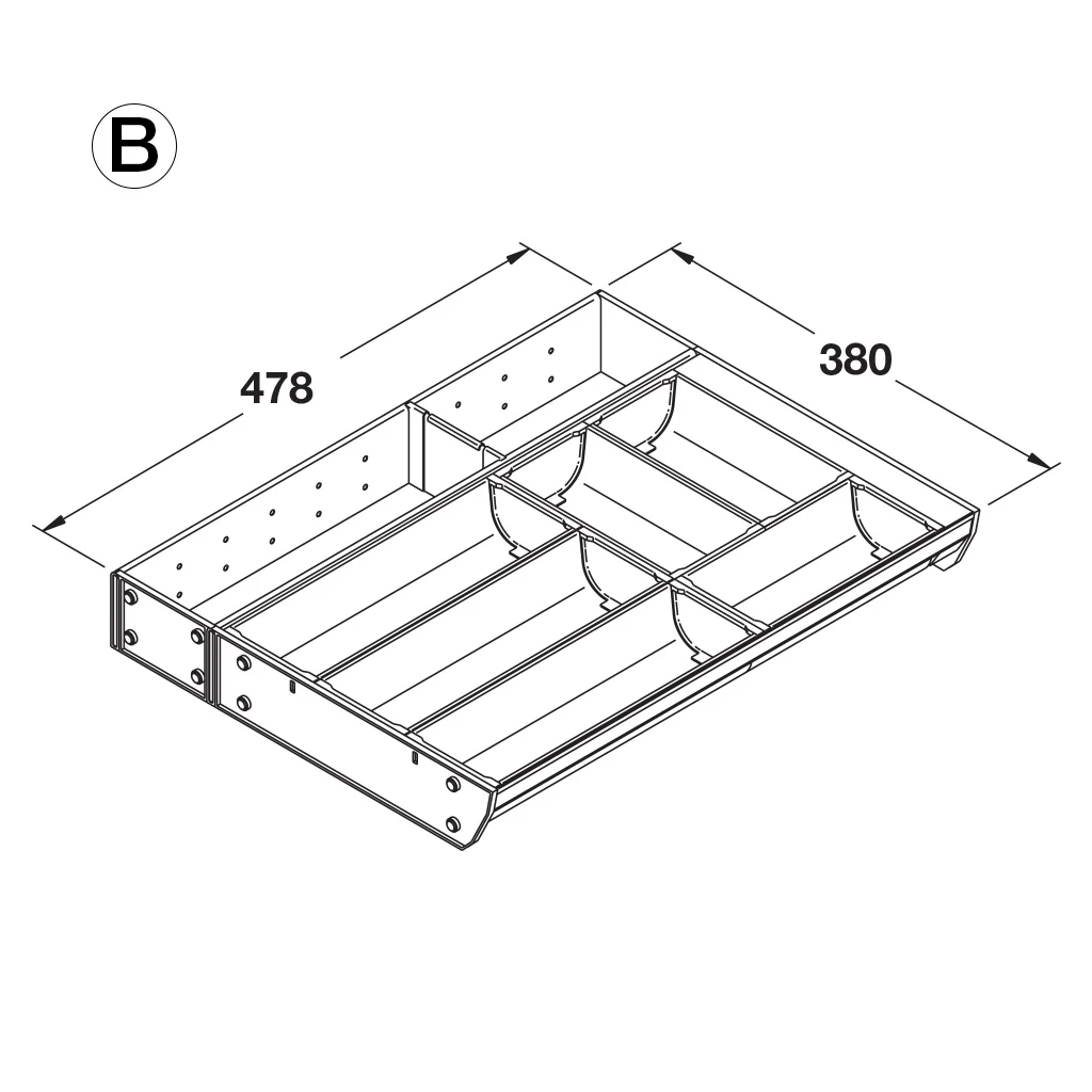 Stainless Steel Cutlery Tray for GRASS or Häfele Drawer - Image 4