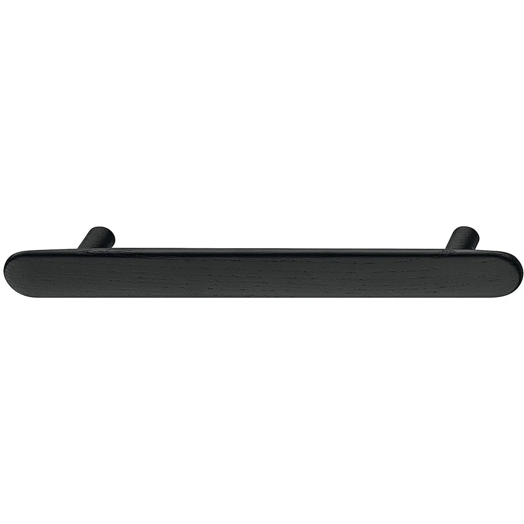 Timber Furniture Handle in Ash Black Stained or Oak Natural Lacquered, 28mm Height - Image 2