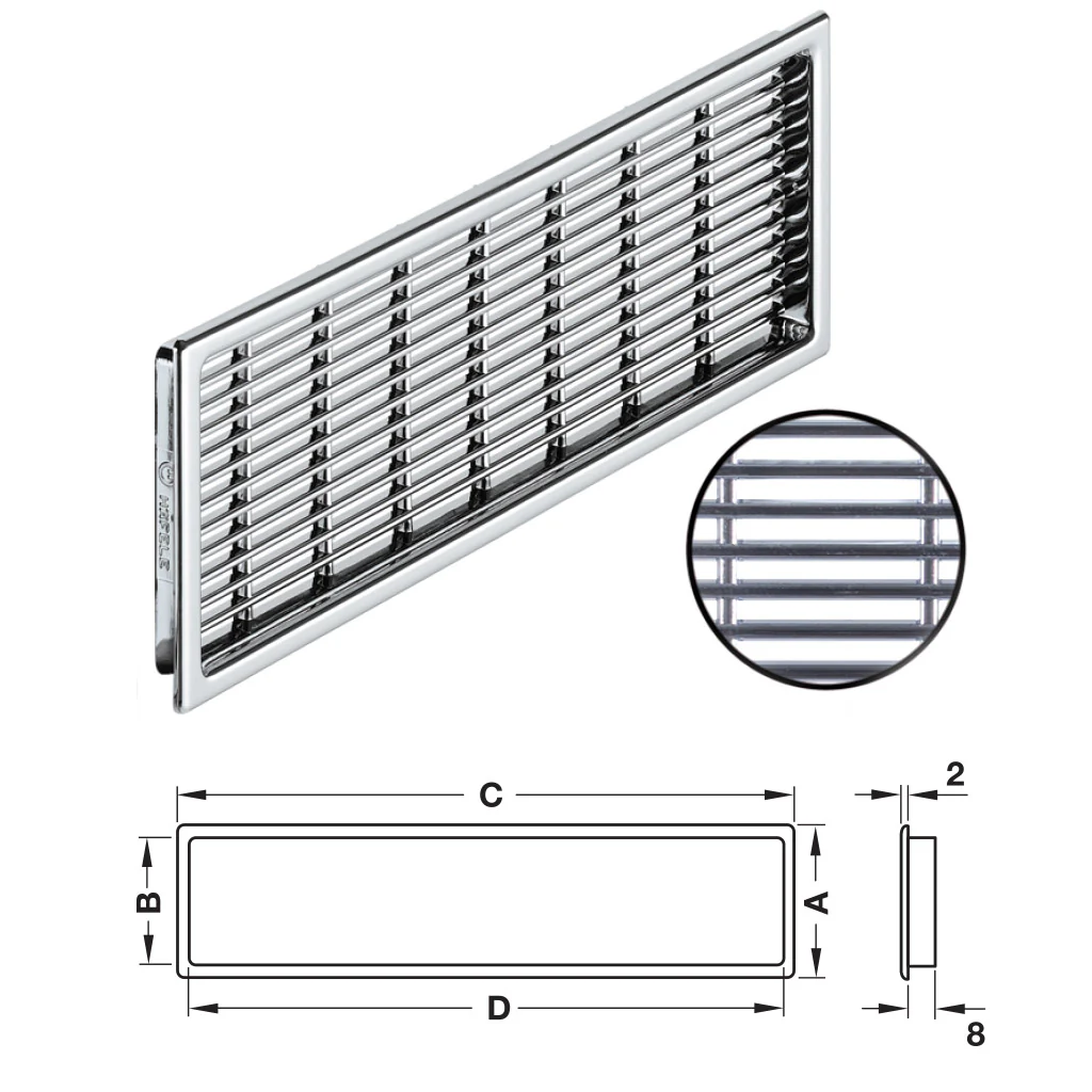Ventilation Grill - Chrome Plate - Image 2
